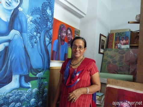 On the margins of the Biennale: Artist Victoria in her Namaste Studio on Bazar Road