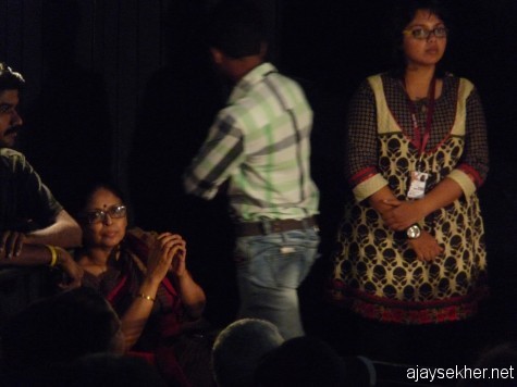 Bina Paul, artistic director and the woman behind the international film festival of Kerala, with her team of youngsters behind each venue.
