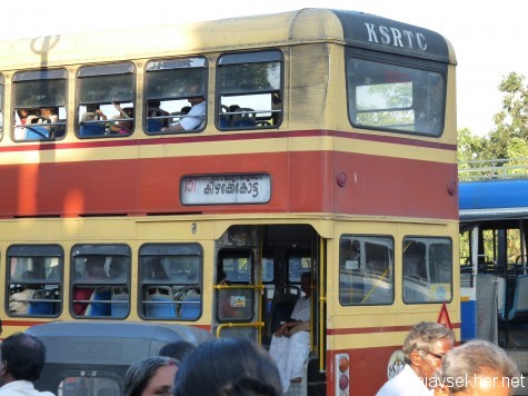 A double decker KSRTC bus at Kizhake Kotta, Tvm. A favorite with children and the young in mind.