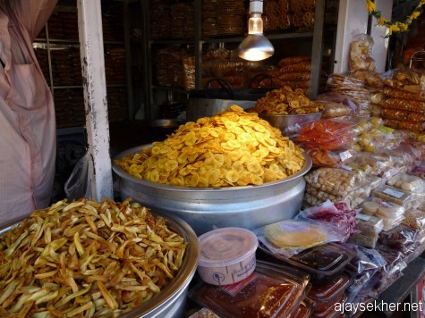 Banana chips and fries in East Fort market, Tvm.