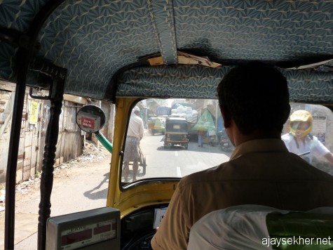 Riding on an auto through Bazar Road
