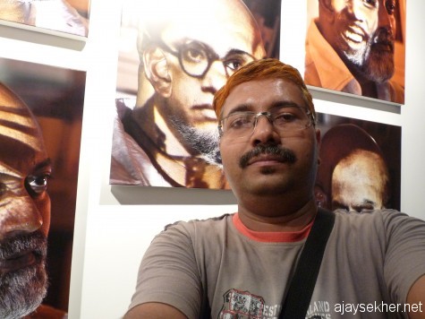 Biennale as self discovery and empowerment: Standing tall with Babasaheb's image.