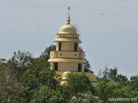 Narayana Guru memorial on Sivagiri, Varkala. A view from Narayana Gurukulam on an adjacent northern hillock, the retreat of Nitya Yati who wanted to see his super teacher always from a distance.