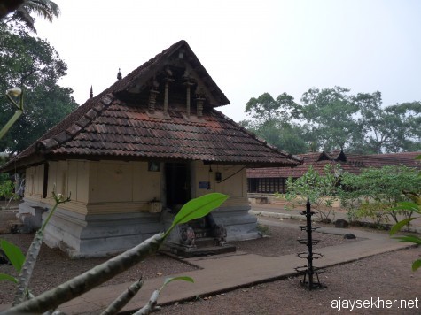 The shrine of Krishna at Kilirur temple, Kottayam.  The northern door of this shrine is marked for Buddha.  A Boddhisatva idol in Ardha Padmasana is worshiped today as Krishna.  It was also consecrated by Pallyvanar in early 16th century.