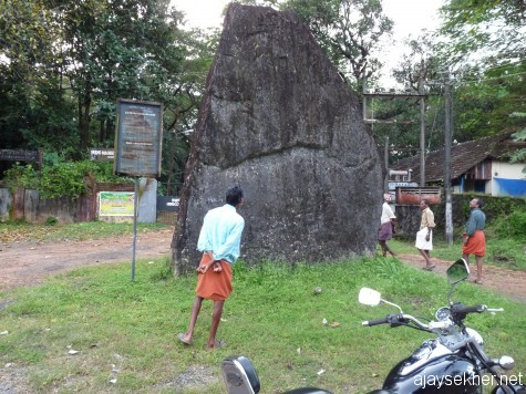 A pre-historic menhir locally called Pulachi Kallu near Thrissur.  Took it in 2011 while teaching at Govt College Thrissur.