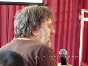 Sceptical and inquisitive:  Zizek always asking questions!