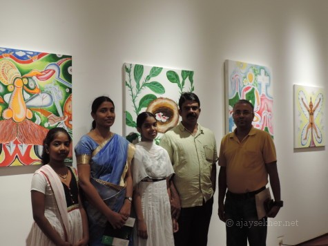 Emerging poet Swati and family from Mavelikara at the show.