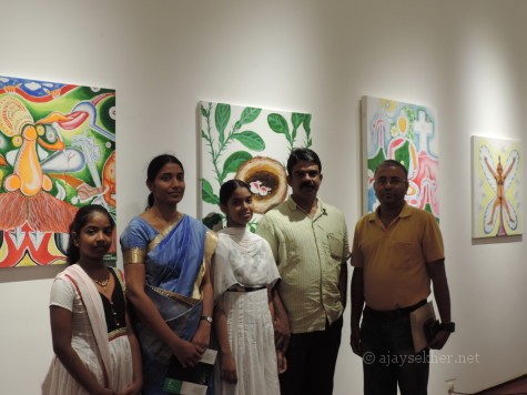Emerging poet Swati and family from Mavelikara at the show.